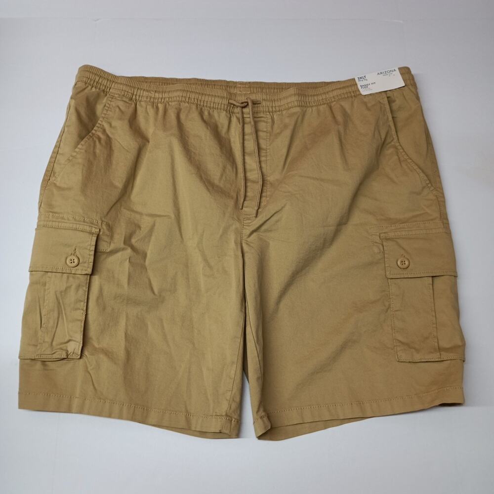 Arizona Baggy Fit Flex Cargo Shorts‎ Men's Size 3XLT Khaki
